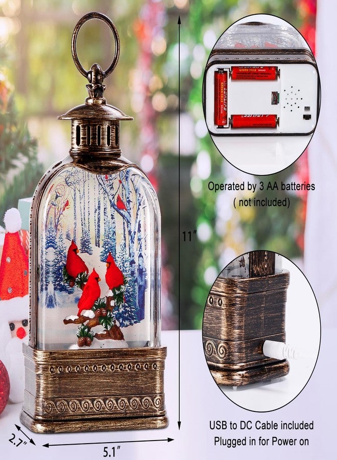 PEATOP كرة ثلجية لعيد الميلاد مقاس 11 بوصة، هدايا على شكل طائر الكاردينال، كرة ثلجية موسيقية مضيئة لامعة على شكل طائر الكاردينال، زينة عيد الميلاد الداخلية، مؤقت 6 ساعات، ديكور عيد الميلاد على شكل طائر الكاردينال الأحمر للنساء - Image 4